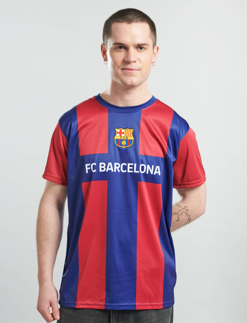 Official FC Barcelona 1st Team T-Shirt - Navy/Red - The World Football Store