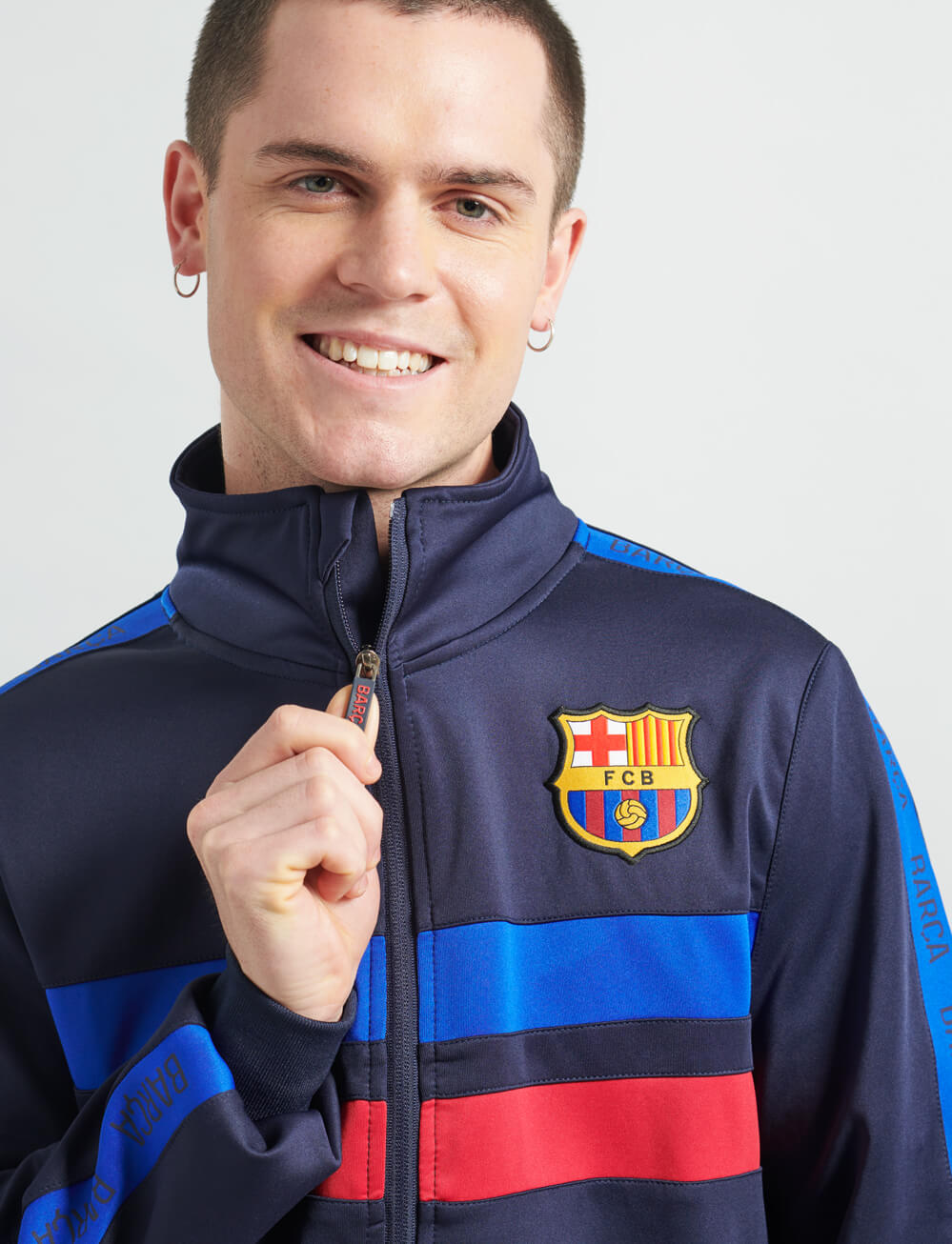Official FC Barcelona Track Jacket - Navy - The World Football Store