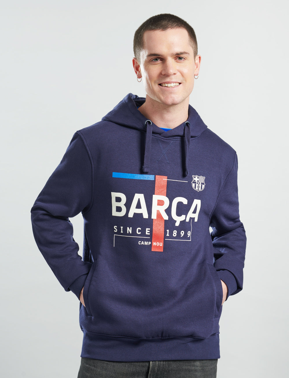 Official FC Barcelona Hoodie - Navy - The World Football Store