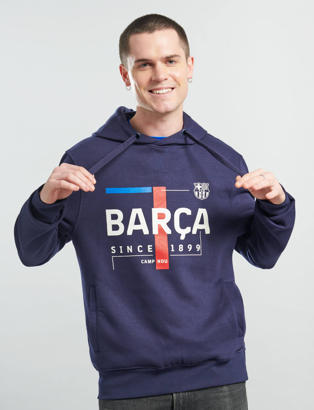 Official FC Barcelona Hoodie - Navy - The World Football Store