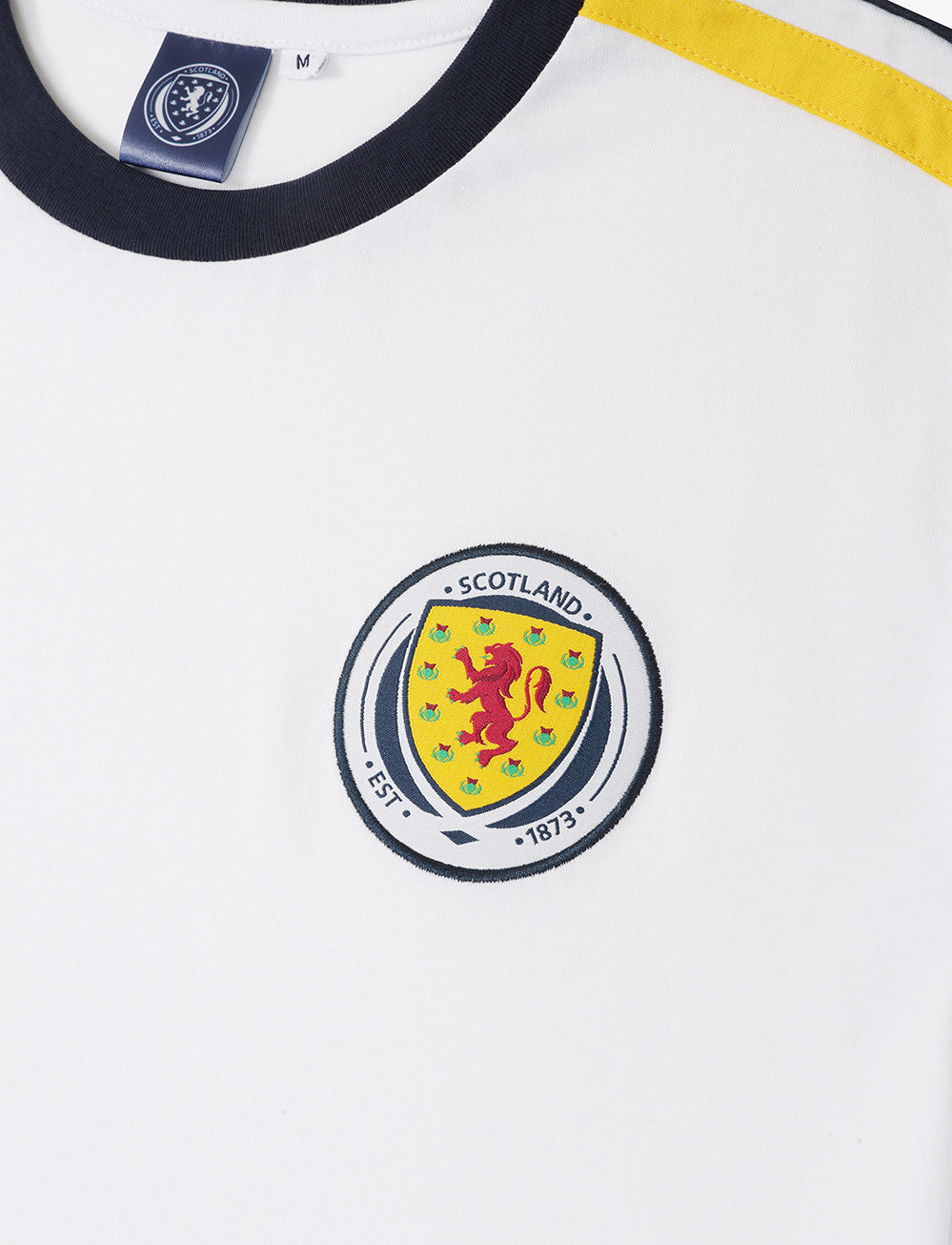 Official Team Scotland Ringer T-Shirt - White - The World Football Store