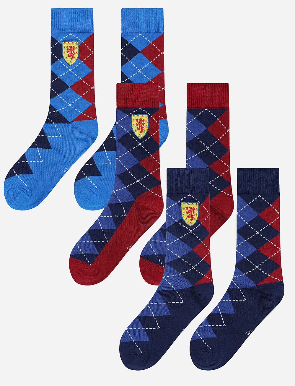 Team Scotland x3 Pack of Socks - Navy - The World Football Store