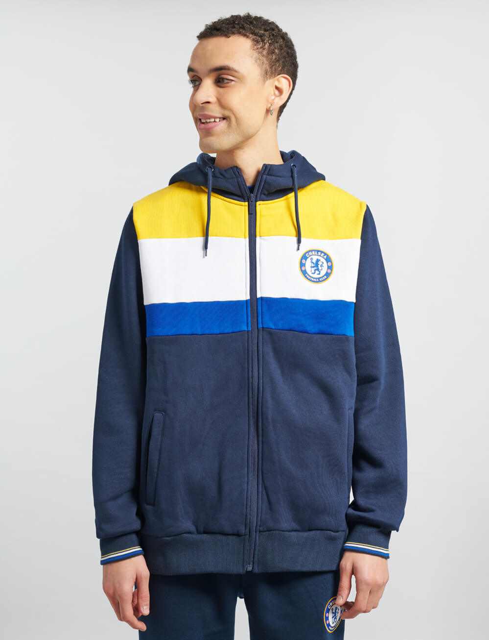 Official Chelsea Full Zip Fleece Hoodie - Navy - The World Football Store