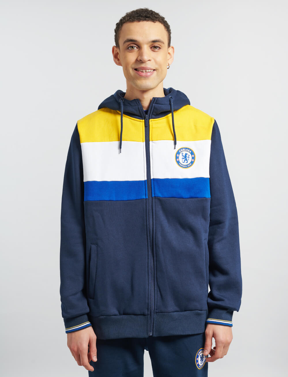 Official Chelsea Full Zip Fleece Hoodie - Navy - The World Football Store