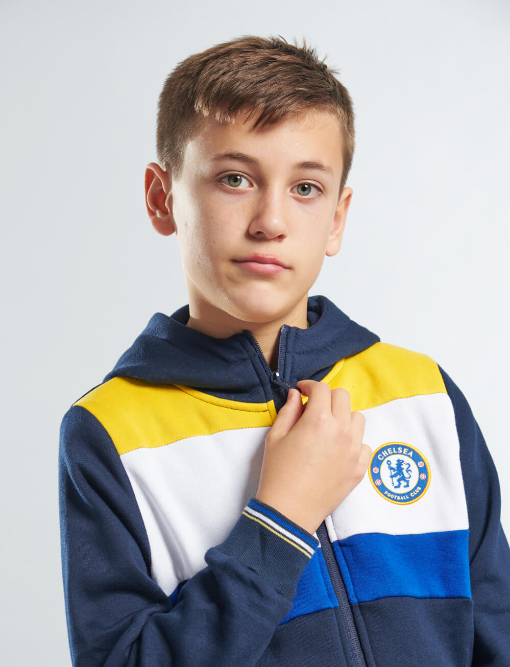 Official Chelsea Kids Full Zip Fleece Hoodie - Navy - The World Football Store