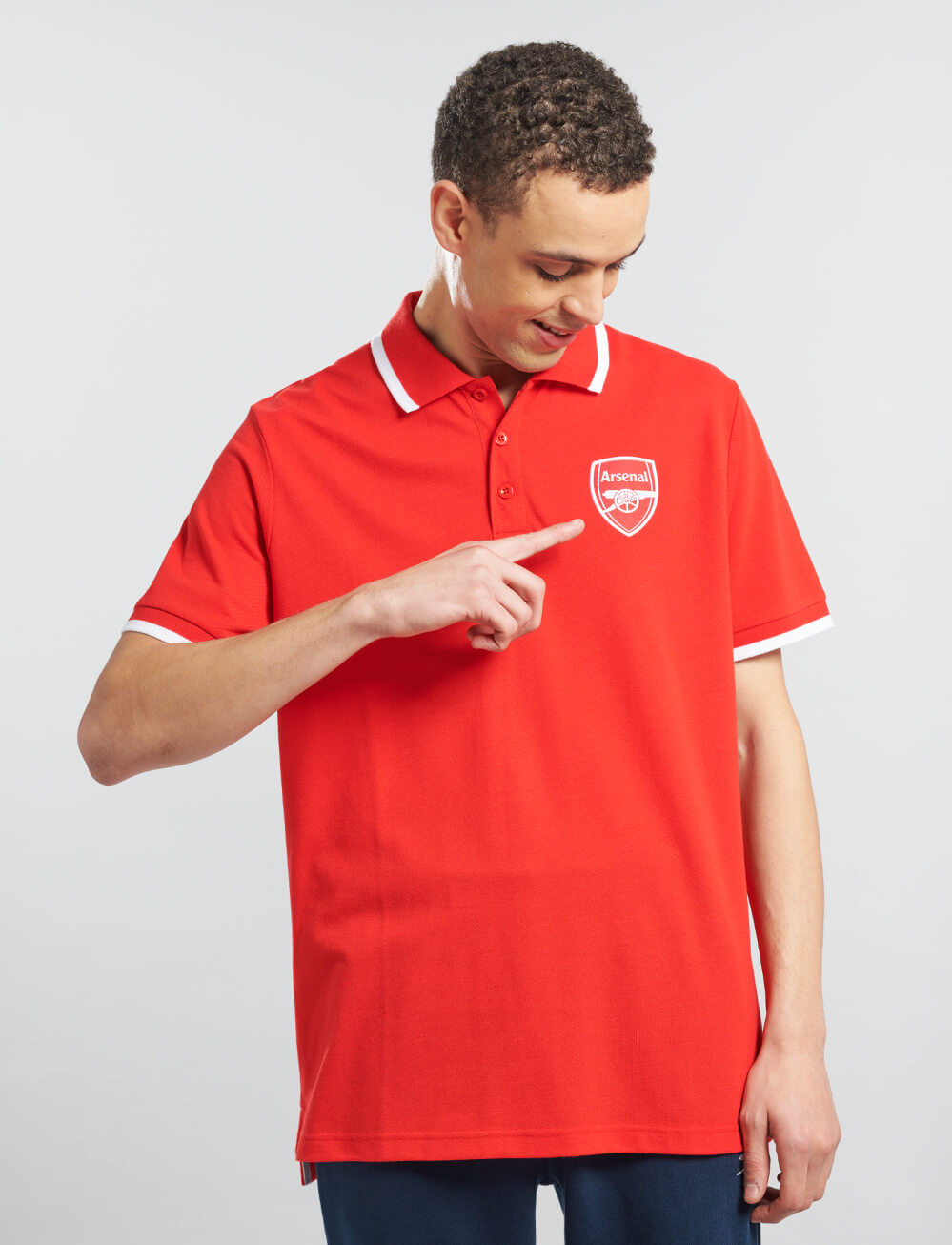 Official Arsenal Tipped Polo - Red - The World Football Store