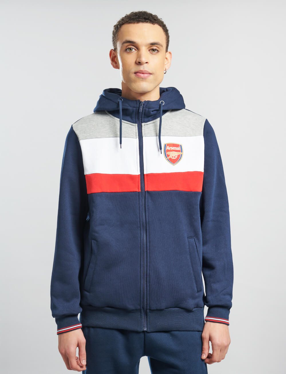 Official Arsenal Full Zip Hoodie - Navy - The World Football Store