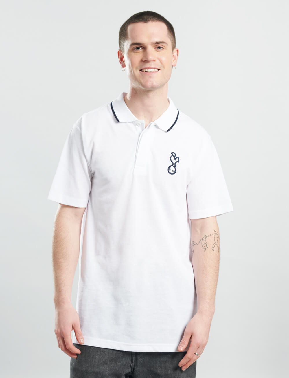 Official Tottenham Tipped Polo - White - The World Football Store