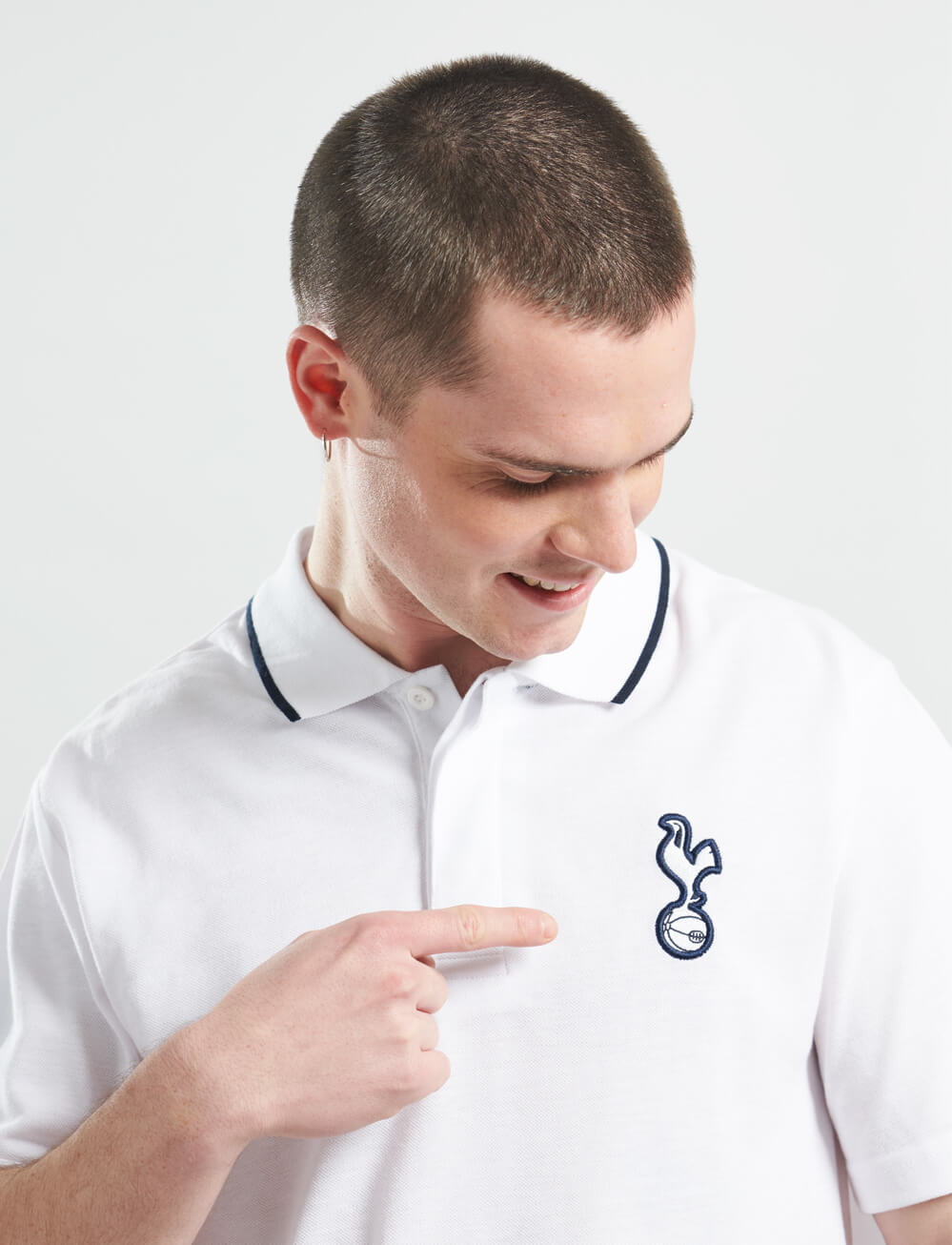 Official Tottenham Tipped Polo - White - The World Football Store