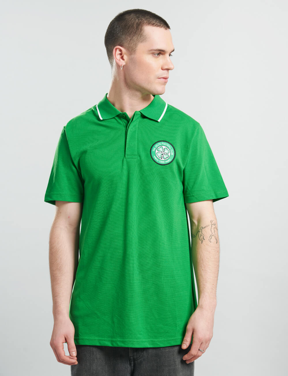 Official Celtic Tipped Polo - Green - The World Football Store