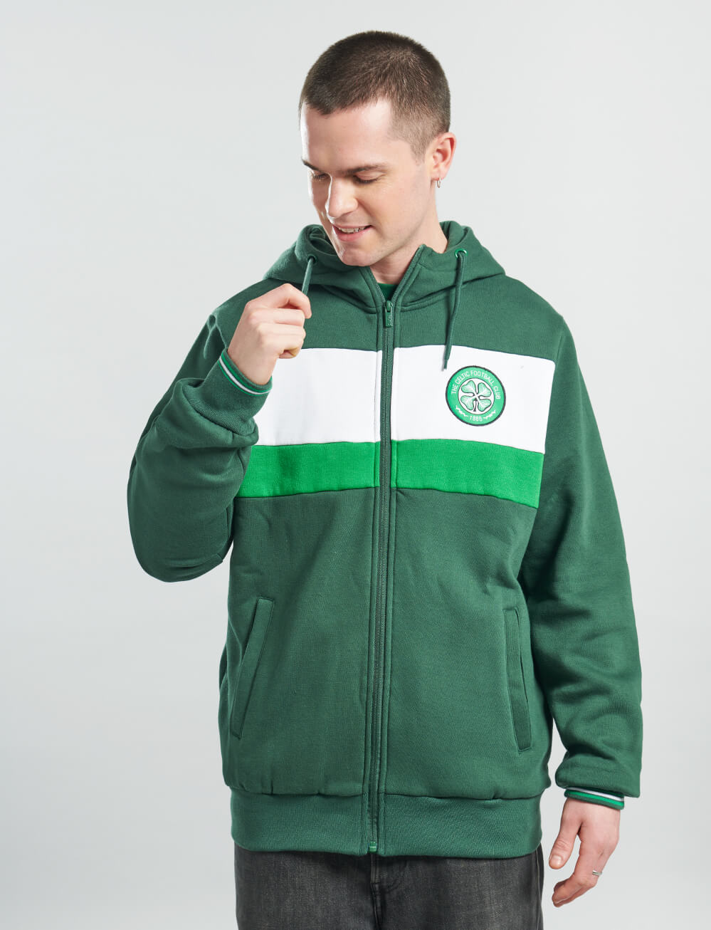 Official Celtic Full Zip Hoodie - Green - The World Football Store