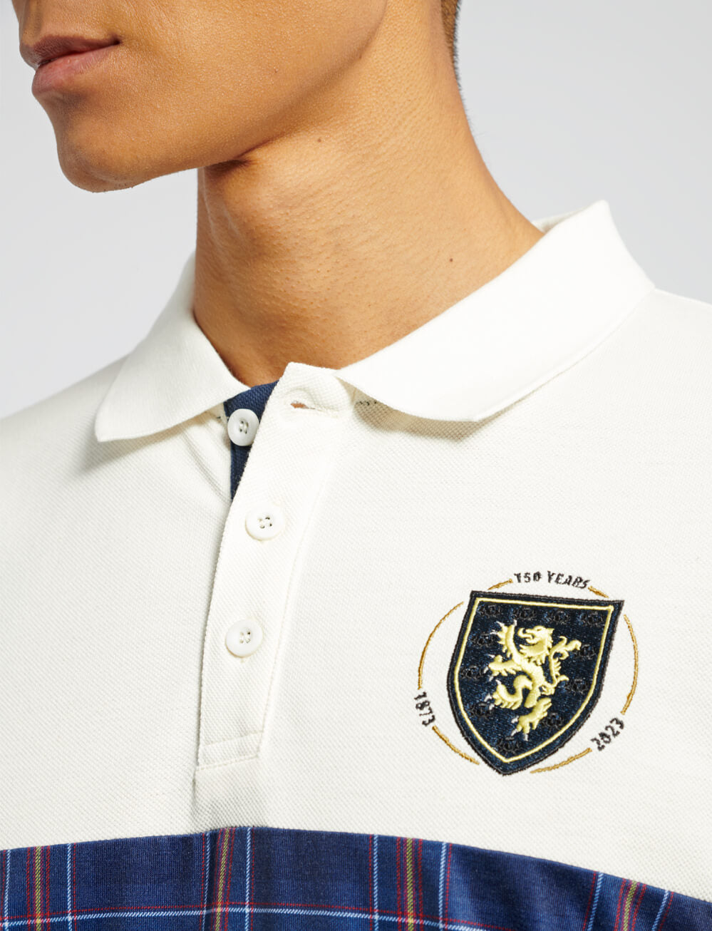 Official Team Scotland 150th Anniversary Check Polo Shirt - The World Football Store