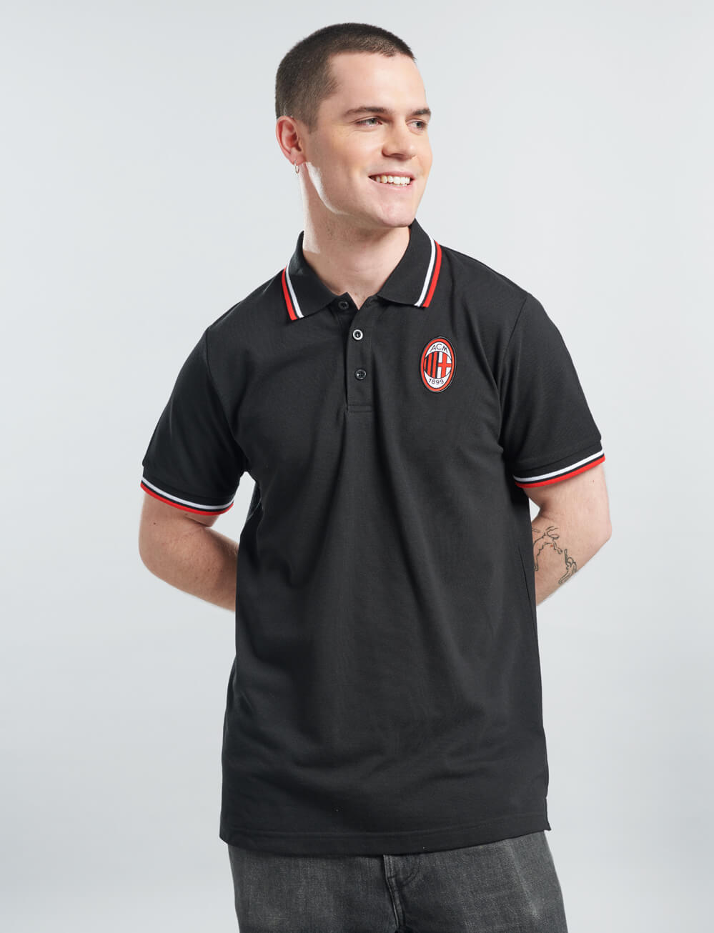 Official AC Milan Core Polo Shirt - Black - The World Football Store