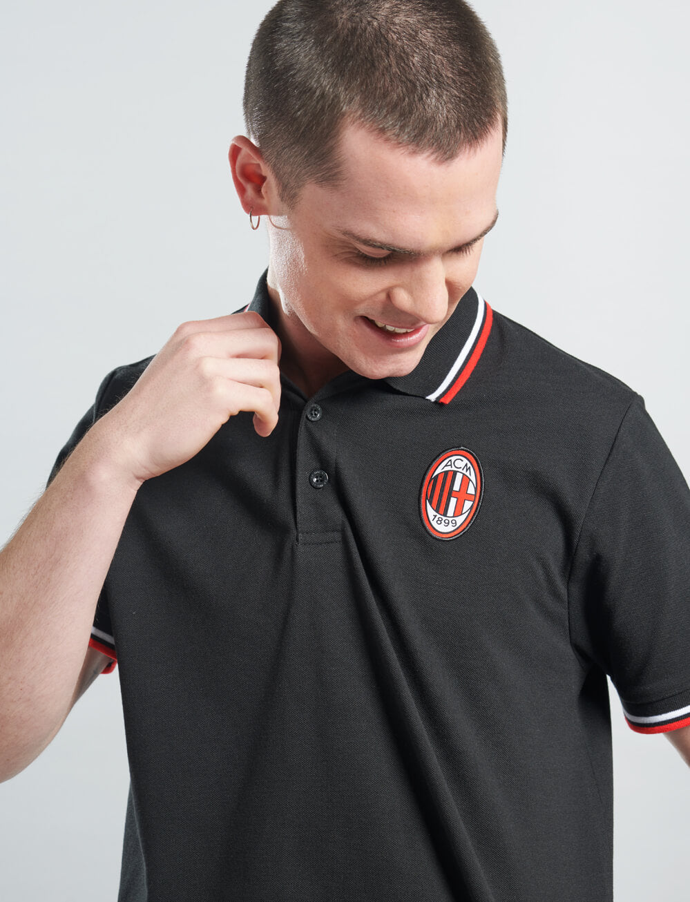 Official AC Milan Core Polo Shirt - Black - The World Football Store