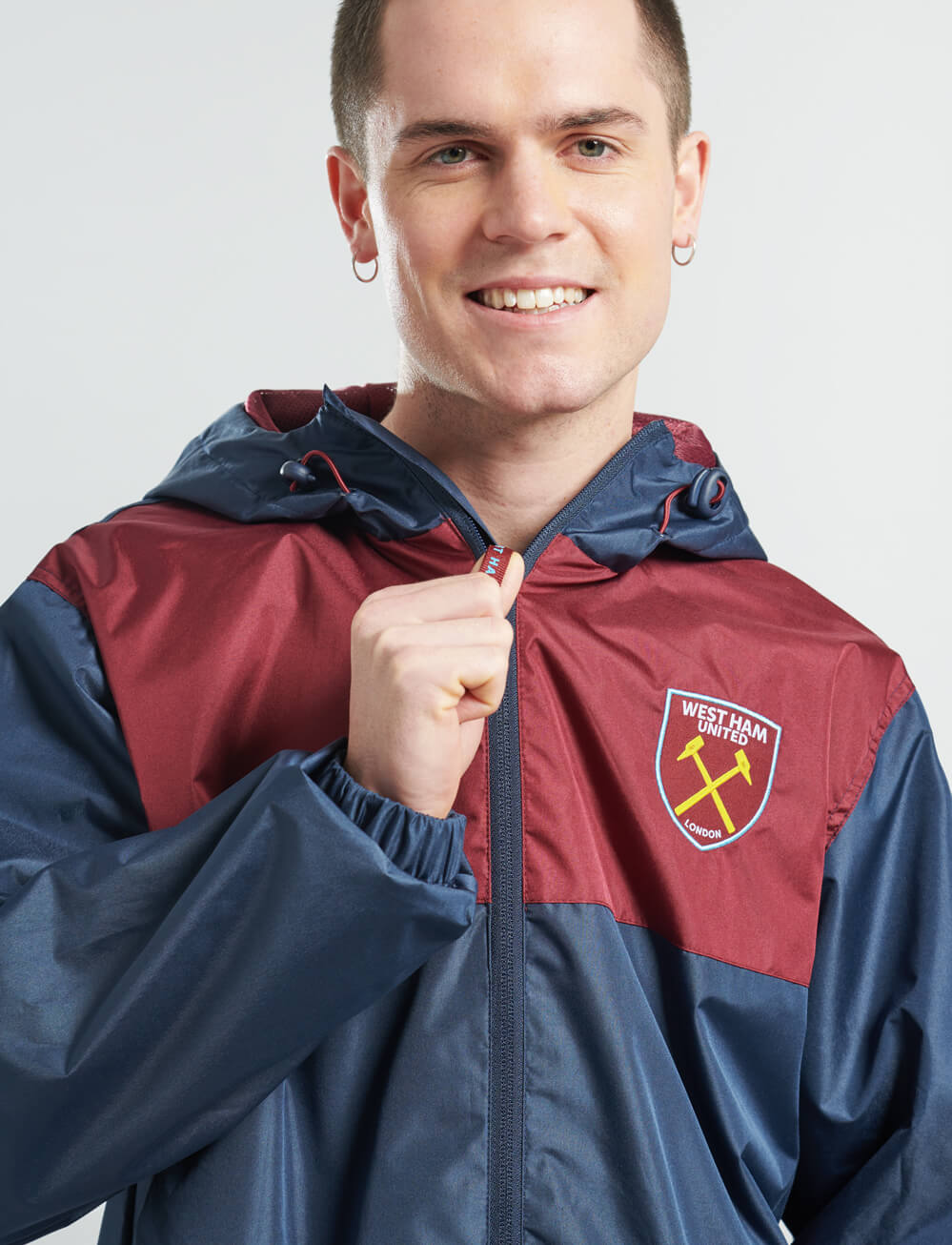 Official West Ham United Shower Jacket - Navy - The World Football Store