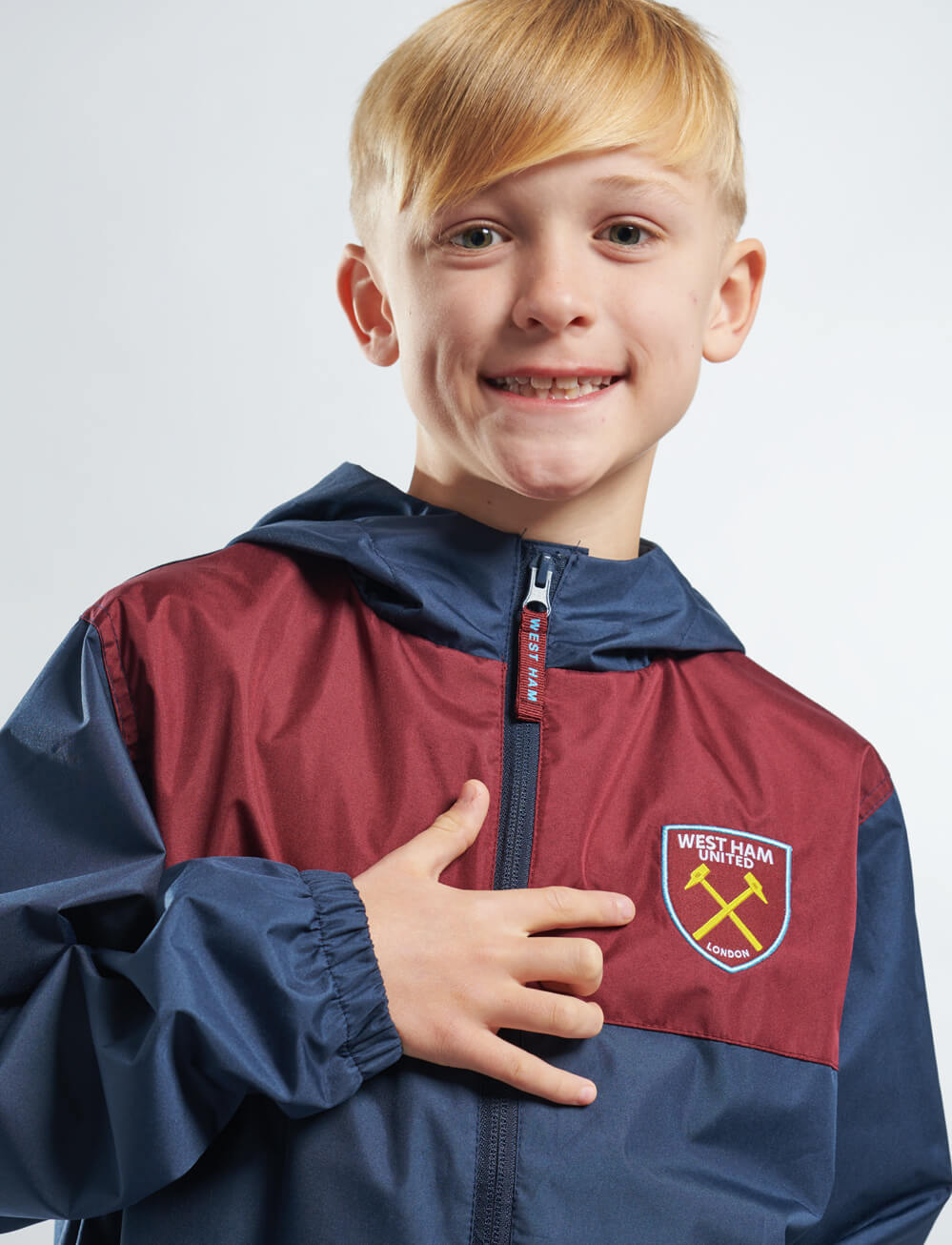 Official West Ham United Kids Shower Jacket - Navy - The World Football Store