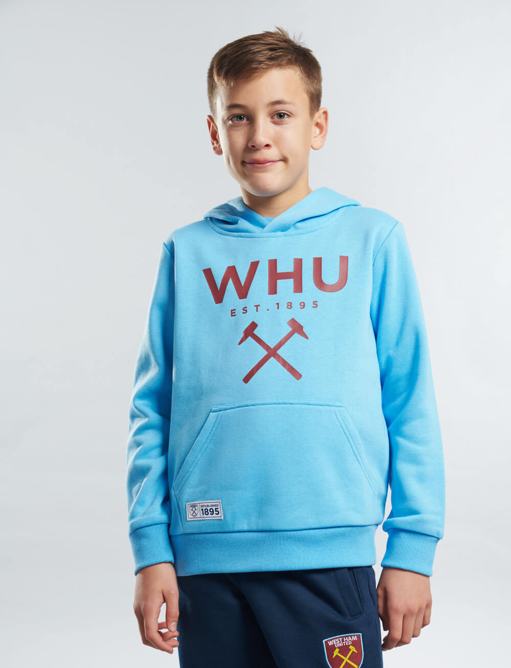 Official West Ham United Kids Logo Hoodie - Blue - The World Football Store