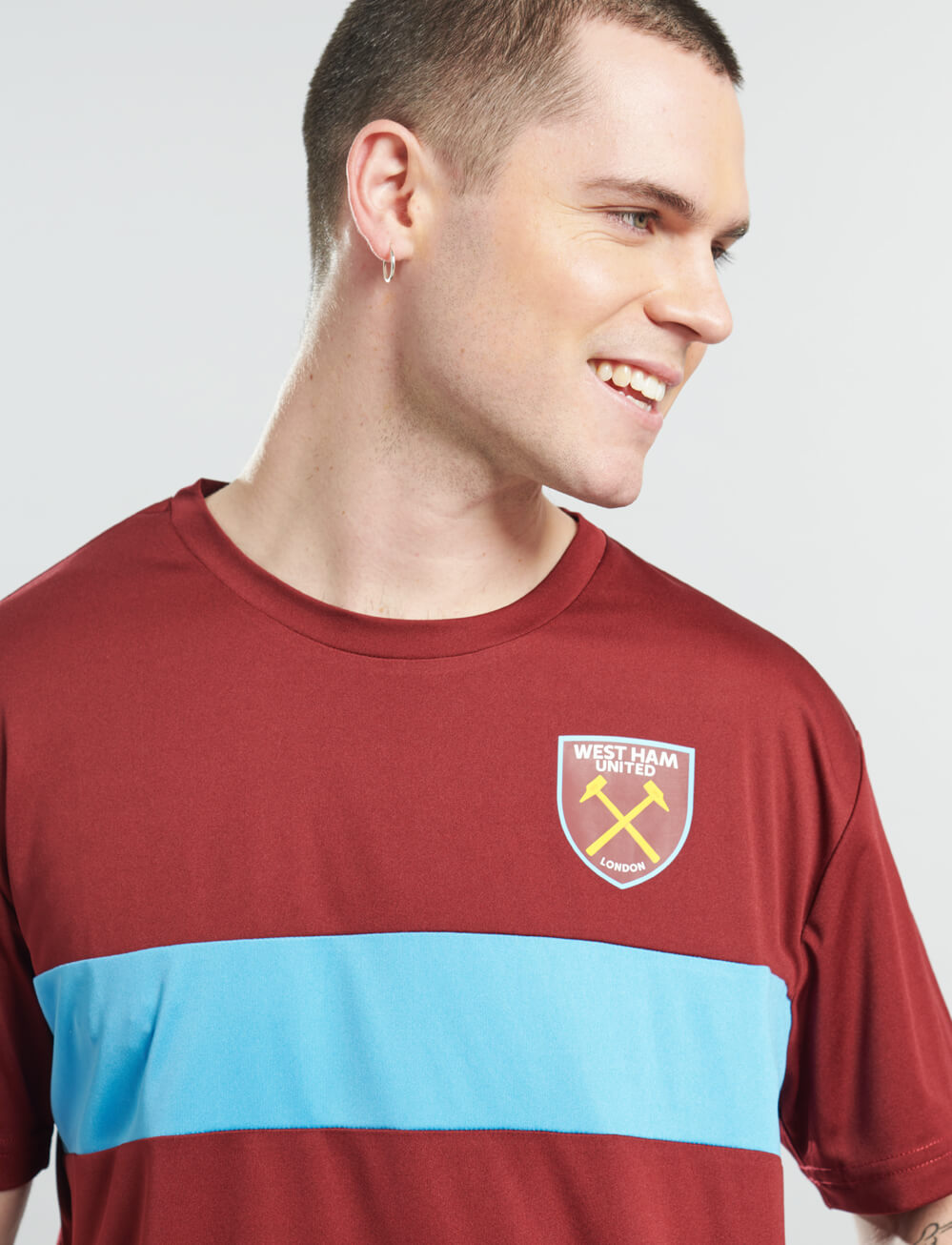 Official West Ham United Stripe T-Shirt - Claret - The World Football Store