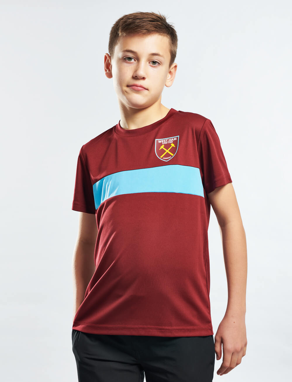 Official West Ham United Kids Stripe T-Shirt - Claret - The World Football Store