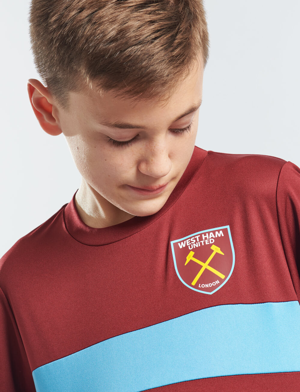 Official West Ham United Kids Stripe T-Shirt - Claret - The World Football Store