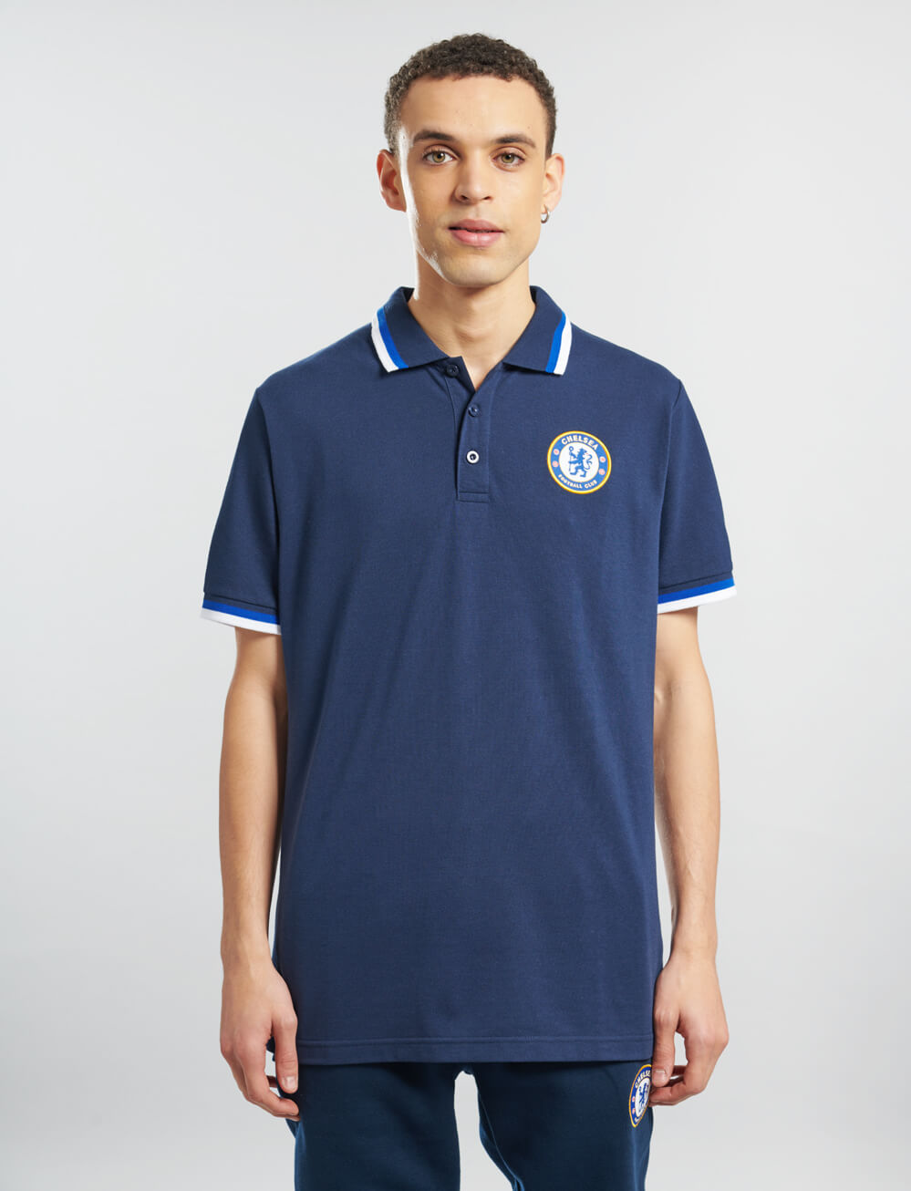 Official Chelsea Tipped Polo Navy - Main Image