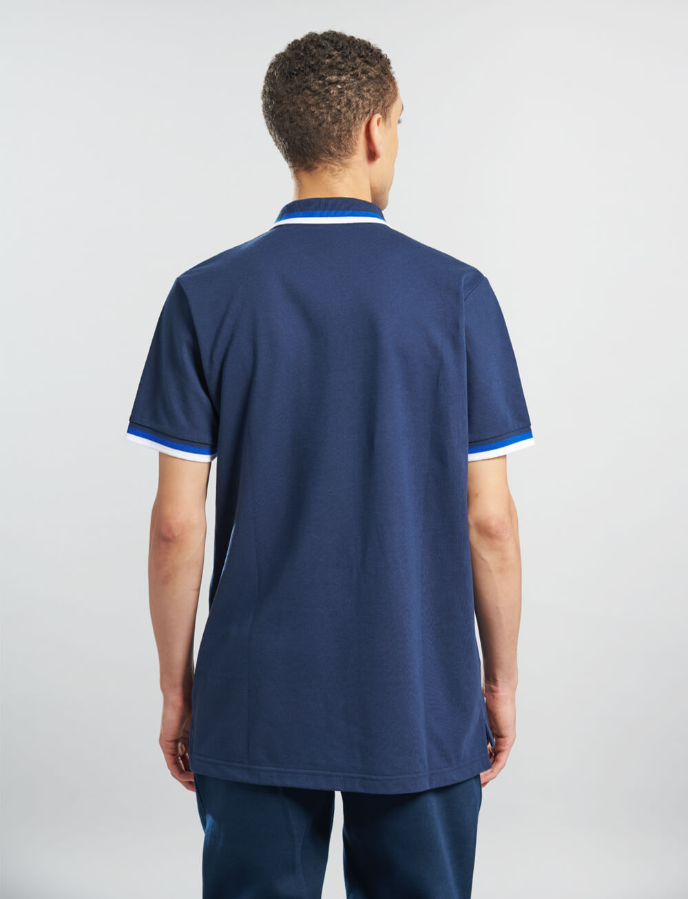 Official Chelsea Tipped Polo - Navy - The World Football Store
