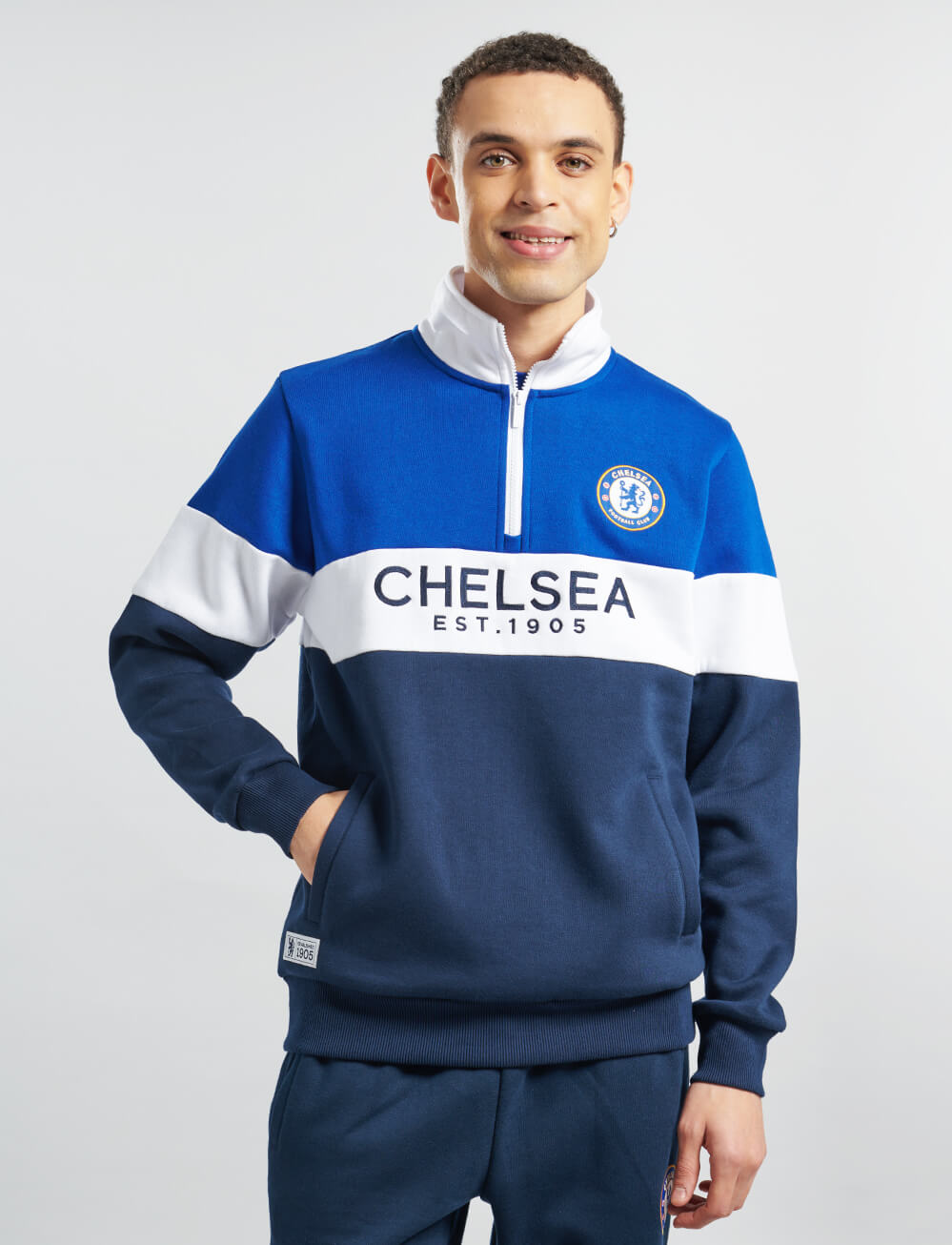 Official Chelsea 1/4 Zip Sweat - The World Football Store