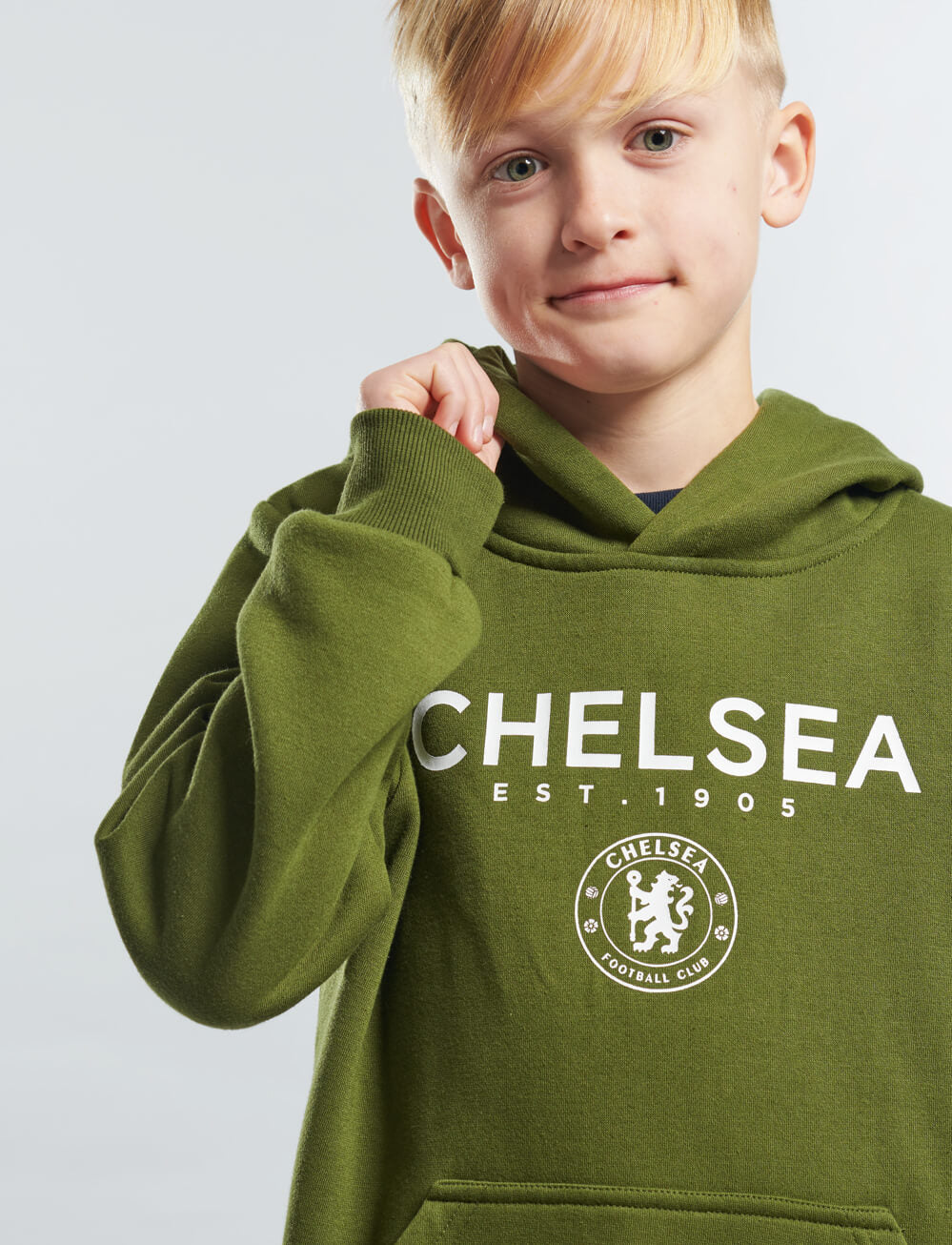 Official Chelsea Kids Logo Hoodie - Cypress - The World Football Store
