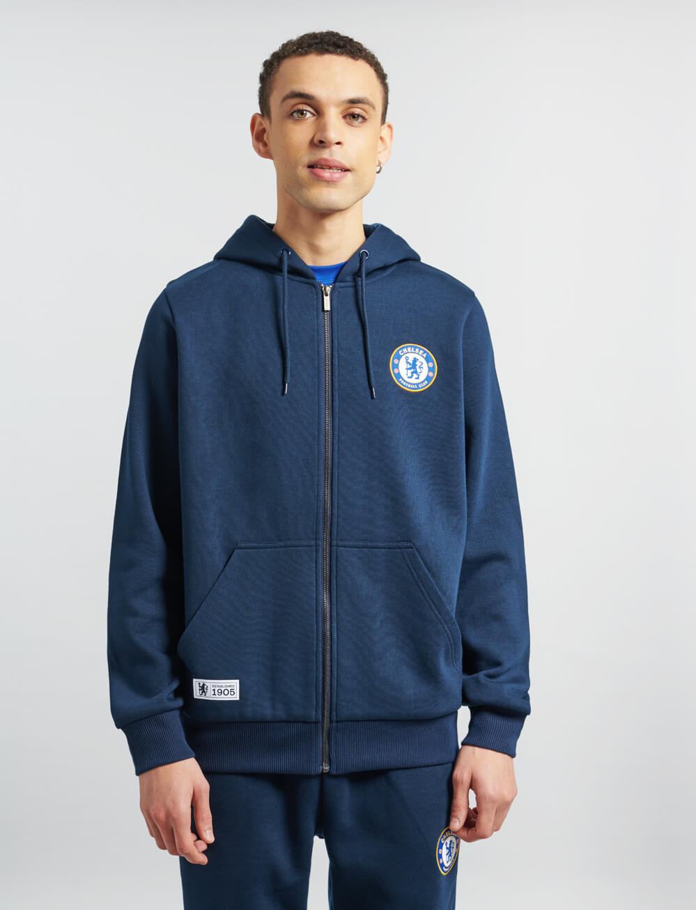 Official Chelsea Full Zip Hoodie Navy