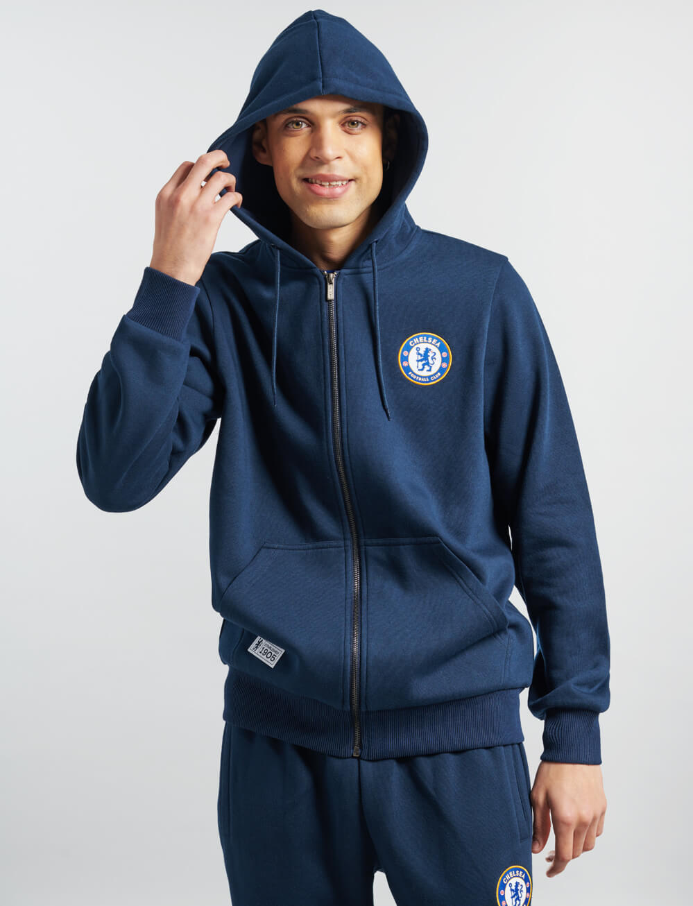 Official Chelsea Full Zip Hoodie - Navy - The World Football Store