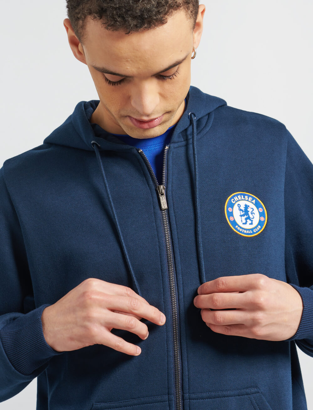 Official Chelsea Full Zip Hoodie - Navy - The World Football Store