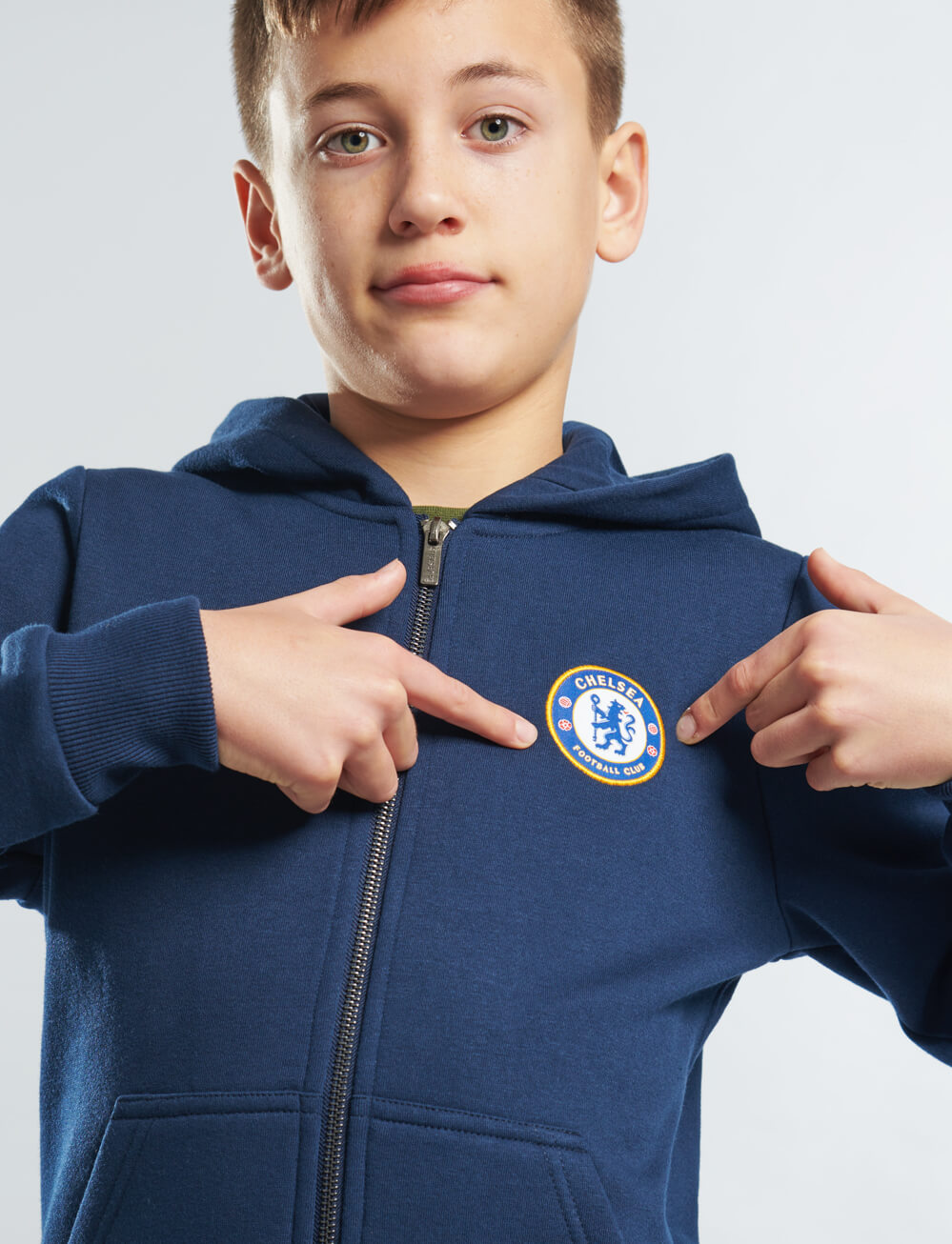 Official Chelsea Kids Full Zip Hoodie - Nvay - The World Football Store