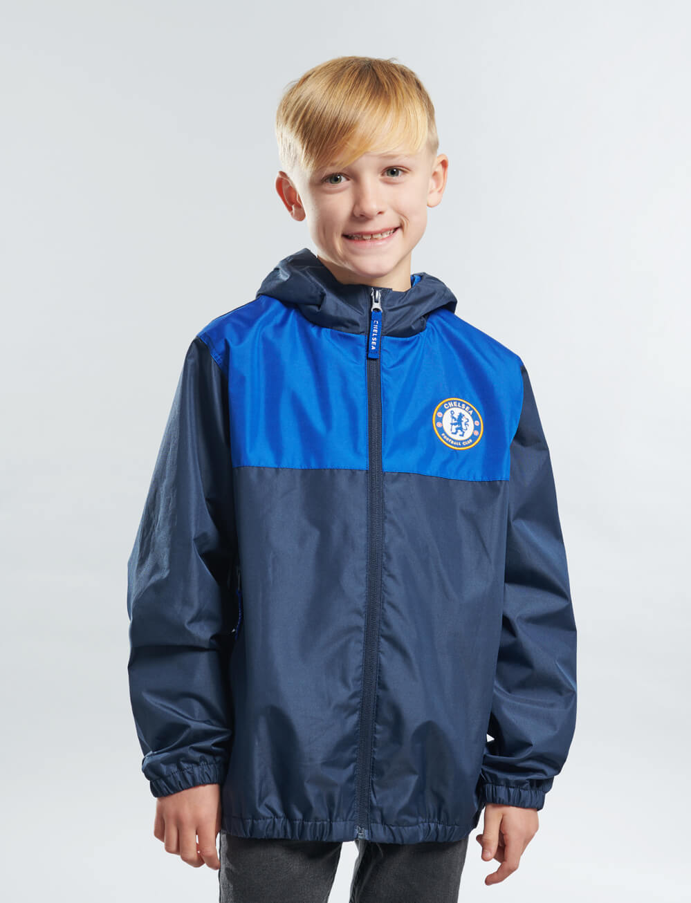 Official Chelsea Kids Shower Jacket - Navy - The World Football Store