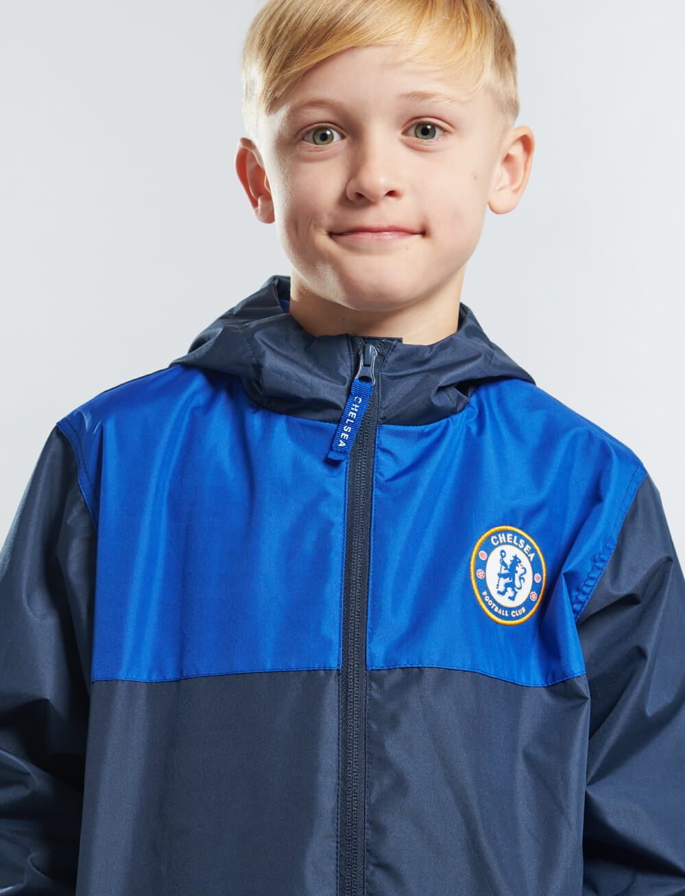 Official Chelsea Kids Shower Jacket Navy The World Football Store