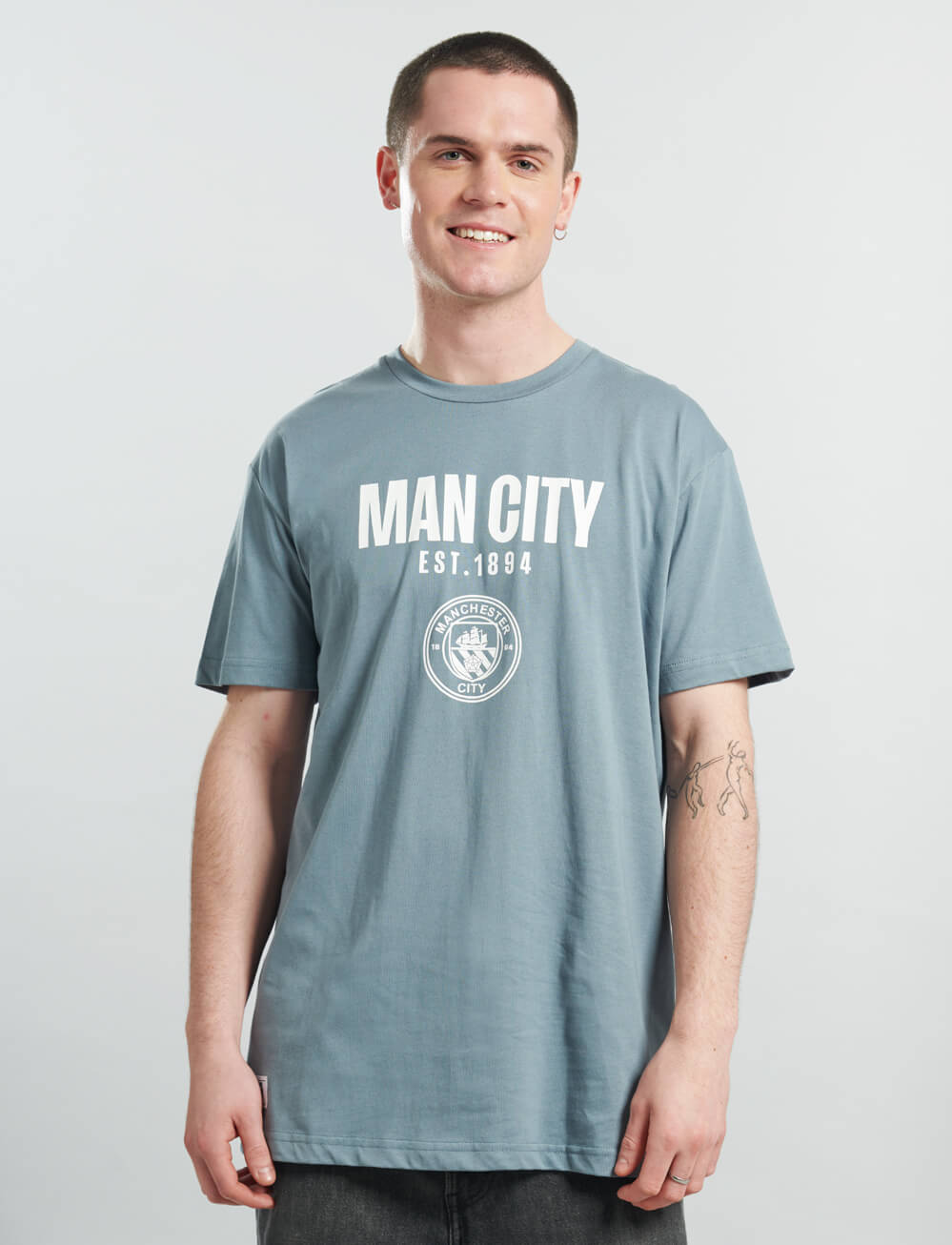 Official Manchester City Graphic T-Shirt - Grey - The World Football Store