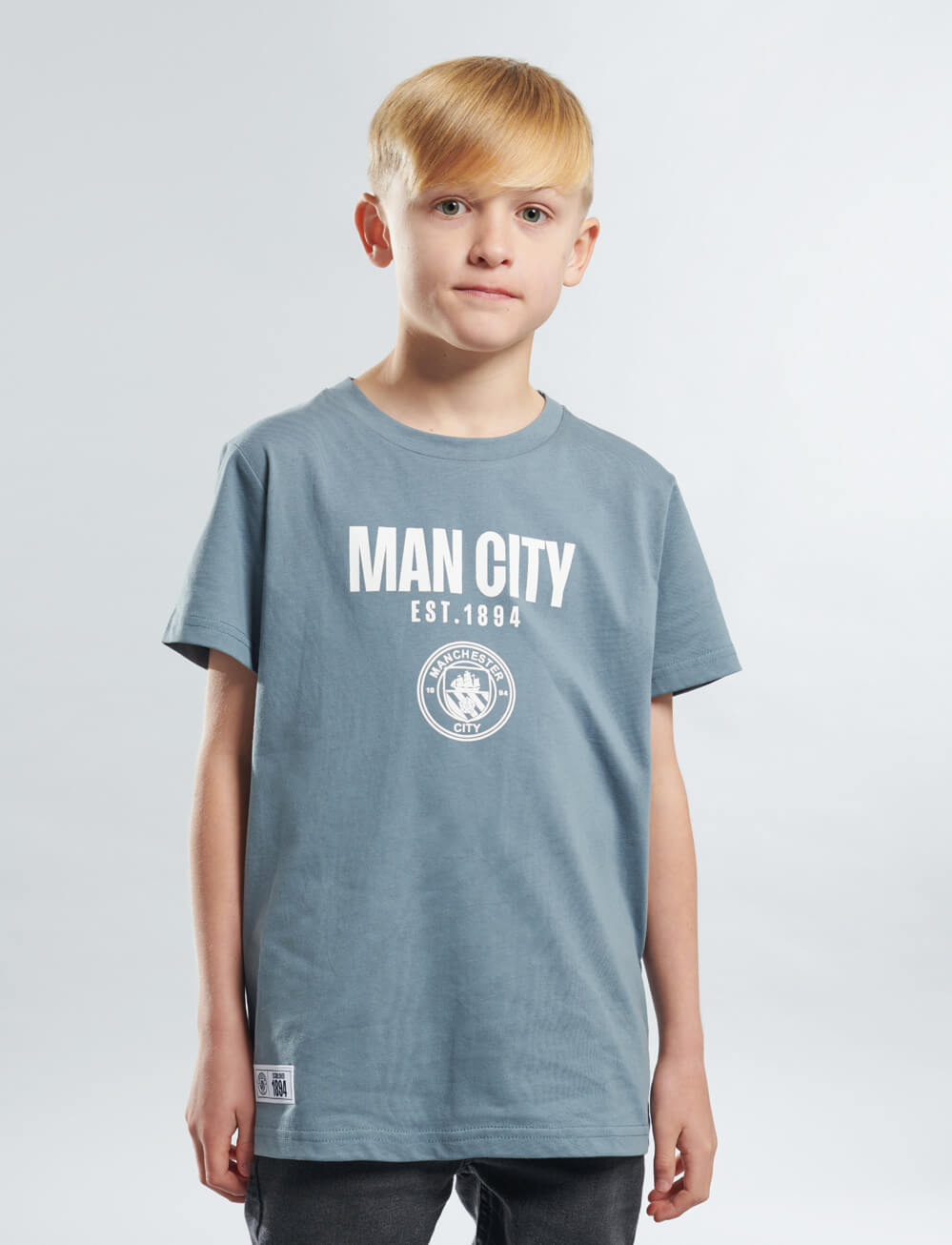 Official Manchester City Kids Graphic T-Shirt - Grey - The World Football Store