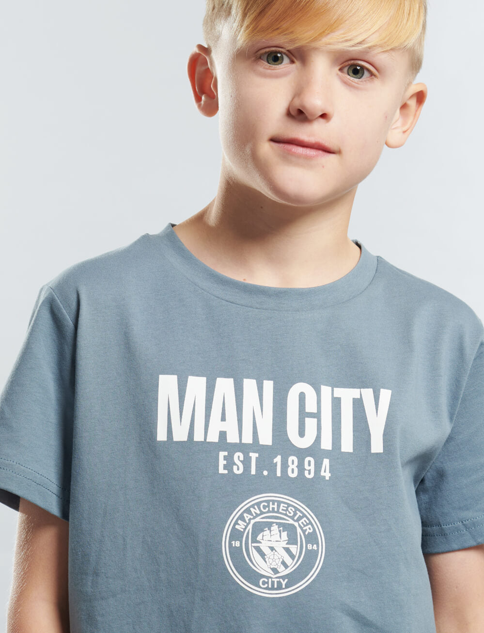 Official Manchester City Kids Graphic T-Shirt - Grey - The World Football Store