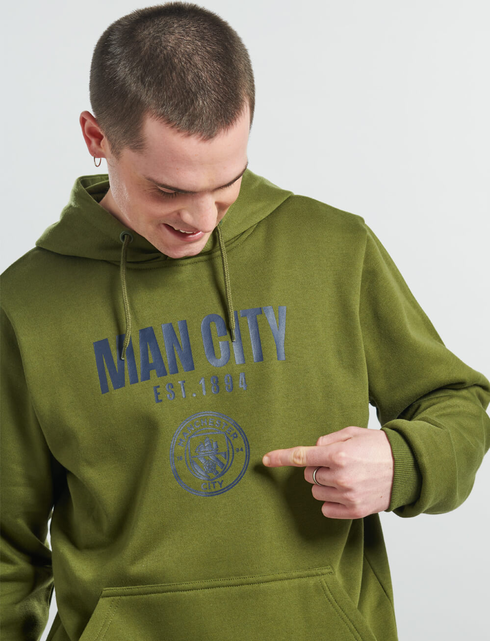 Official Manchester City Logo Hoodie - Cypress - The World Football Store