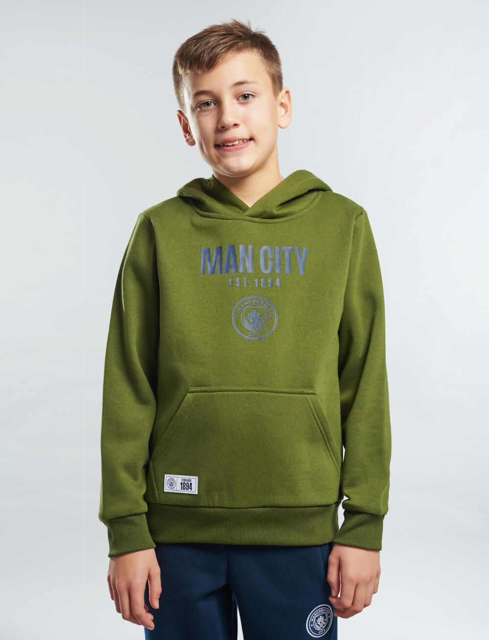 Official Manchester City Kids Logo Hoodie - Cypress - The World Football Store