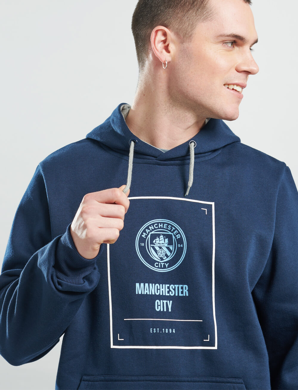 Official Manchester City Crest Hoodie - Navy - The World Football Store