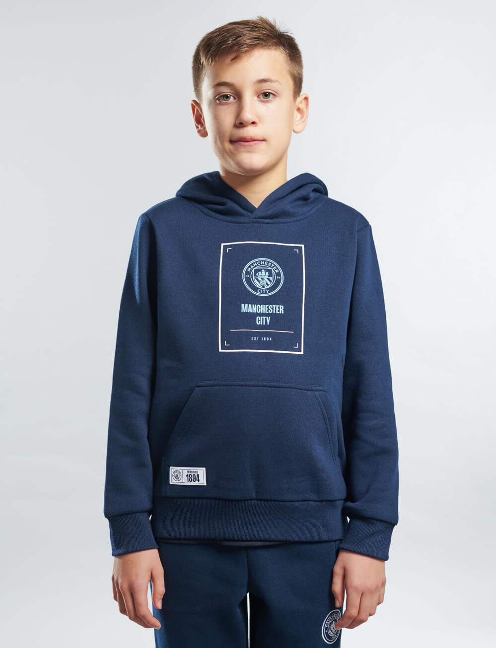 Official Manchester City Kids Crest Hoodie - Navy - The World Football Store