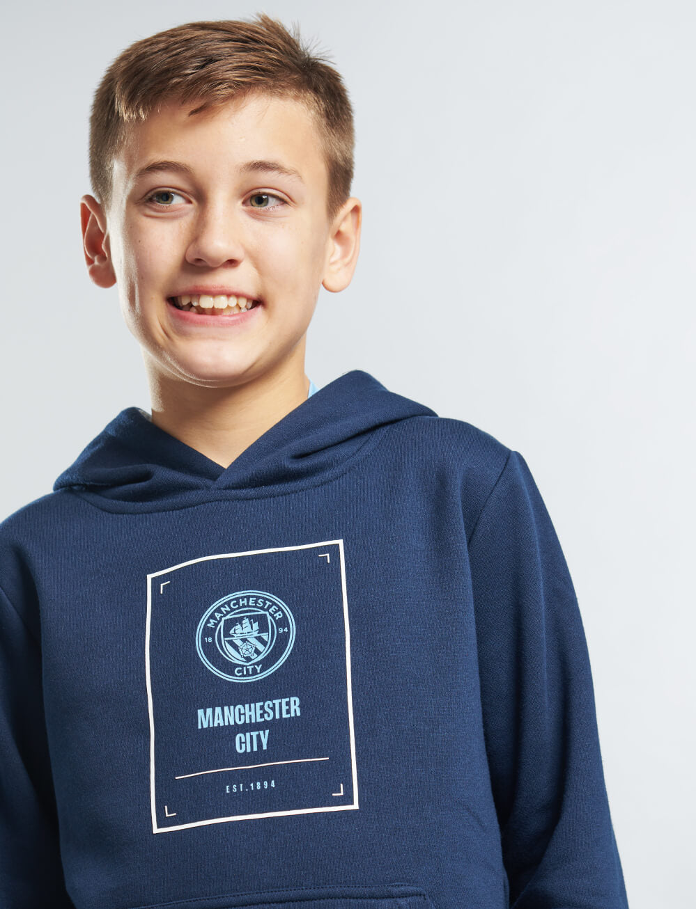 Official Manchester City Kids Crest Hoodie - Navy - The World Football Store