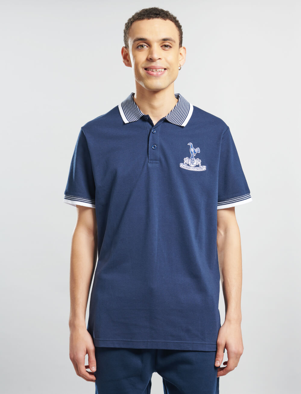 Official Tottenham Tipped Polo - Navy - The World Football Store