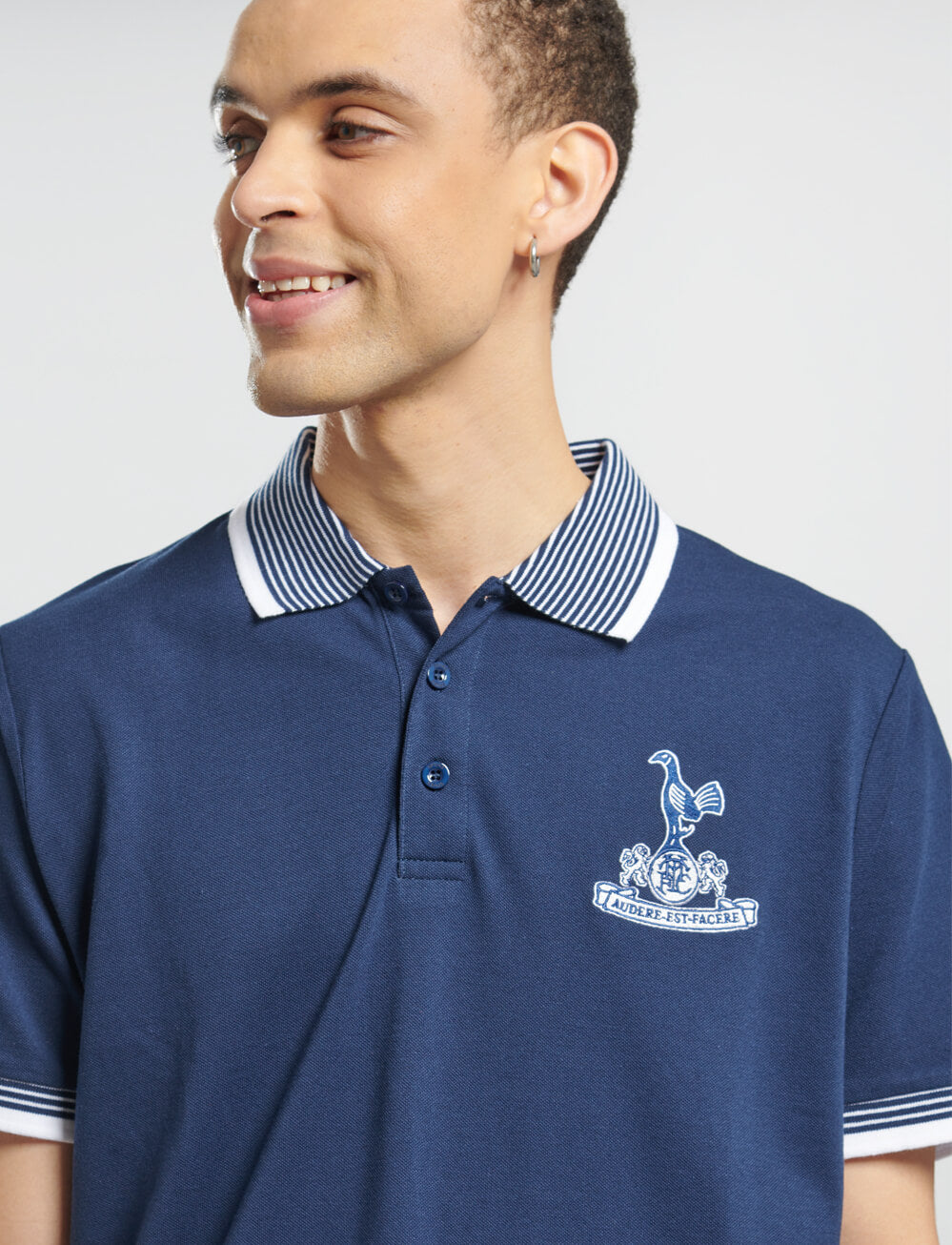 Official Tottenham Tipped Polo - Navy - The World Football Store