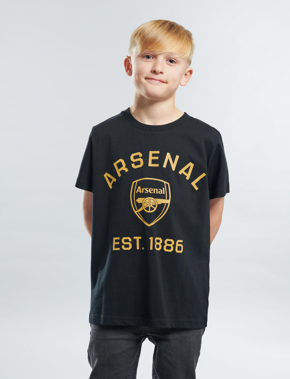 Official Arsenal Kids Graphic T-Shirt - Black - The World Football Store