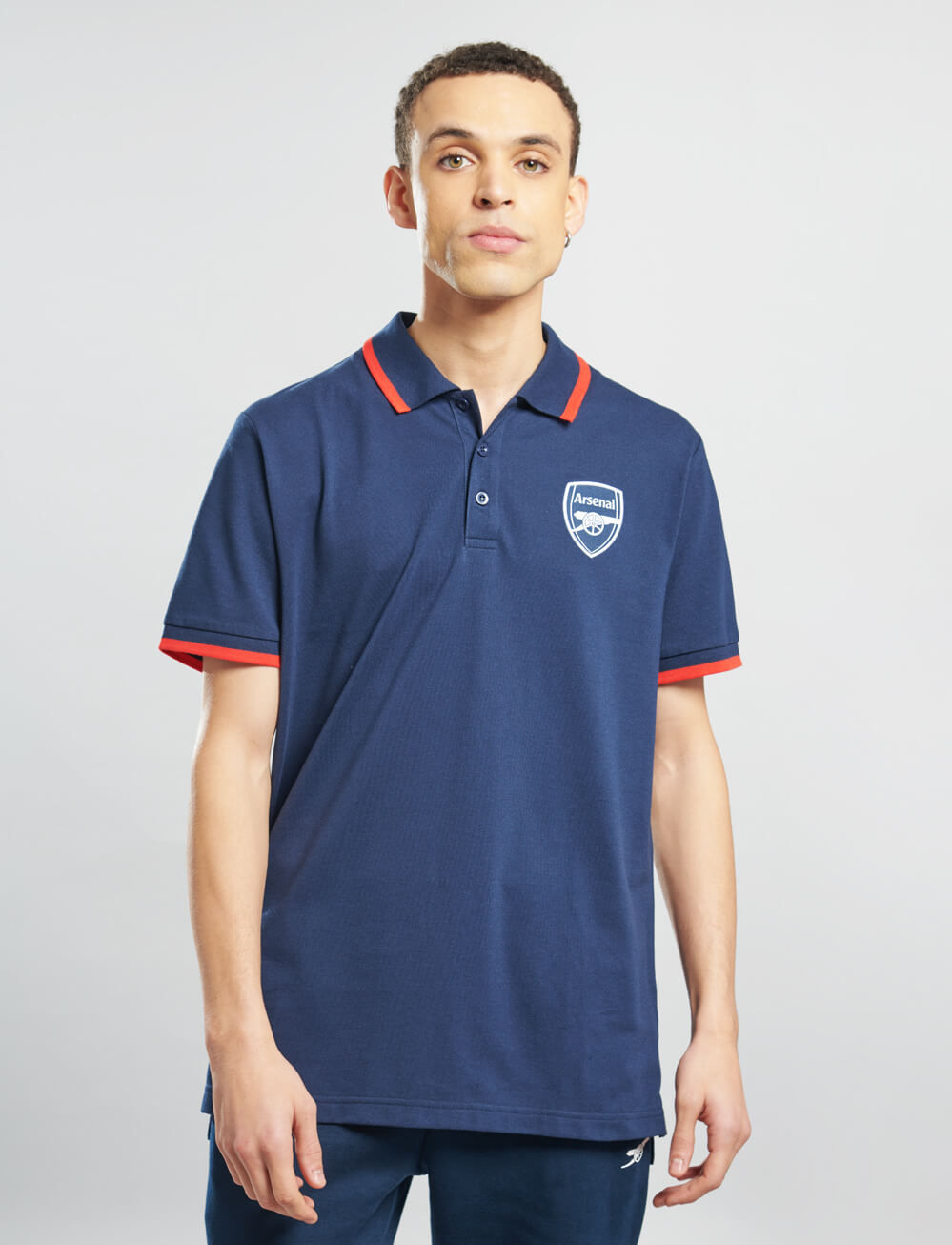 Official Arsenal Tipped Polo - Navy - The World Football Store