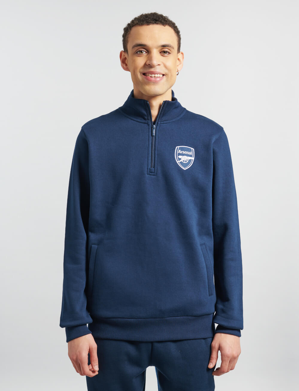 Official Arsenal 1/4 Zip Sweat - Navy - The World Football Store
