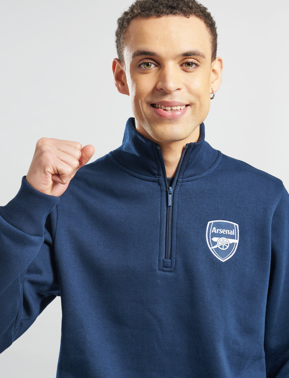 Official Arsenal 1/4 Zip Sweat - Navy - The World Football Store