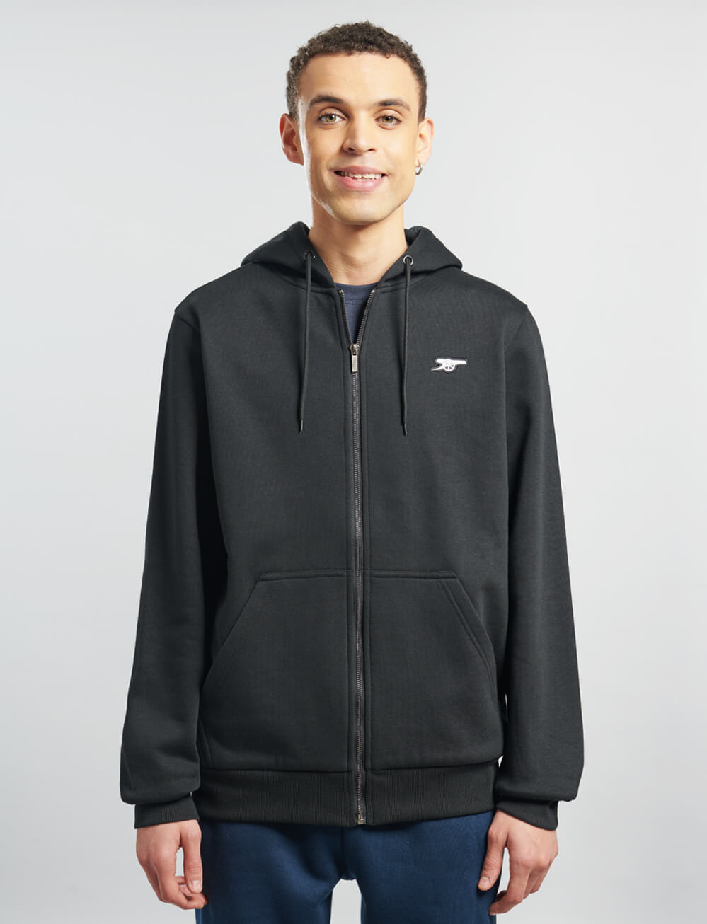 Official Arsenal Full Zip Hoodie - Black - The World Football Store