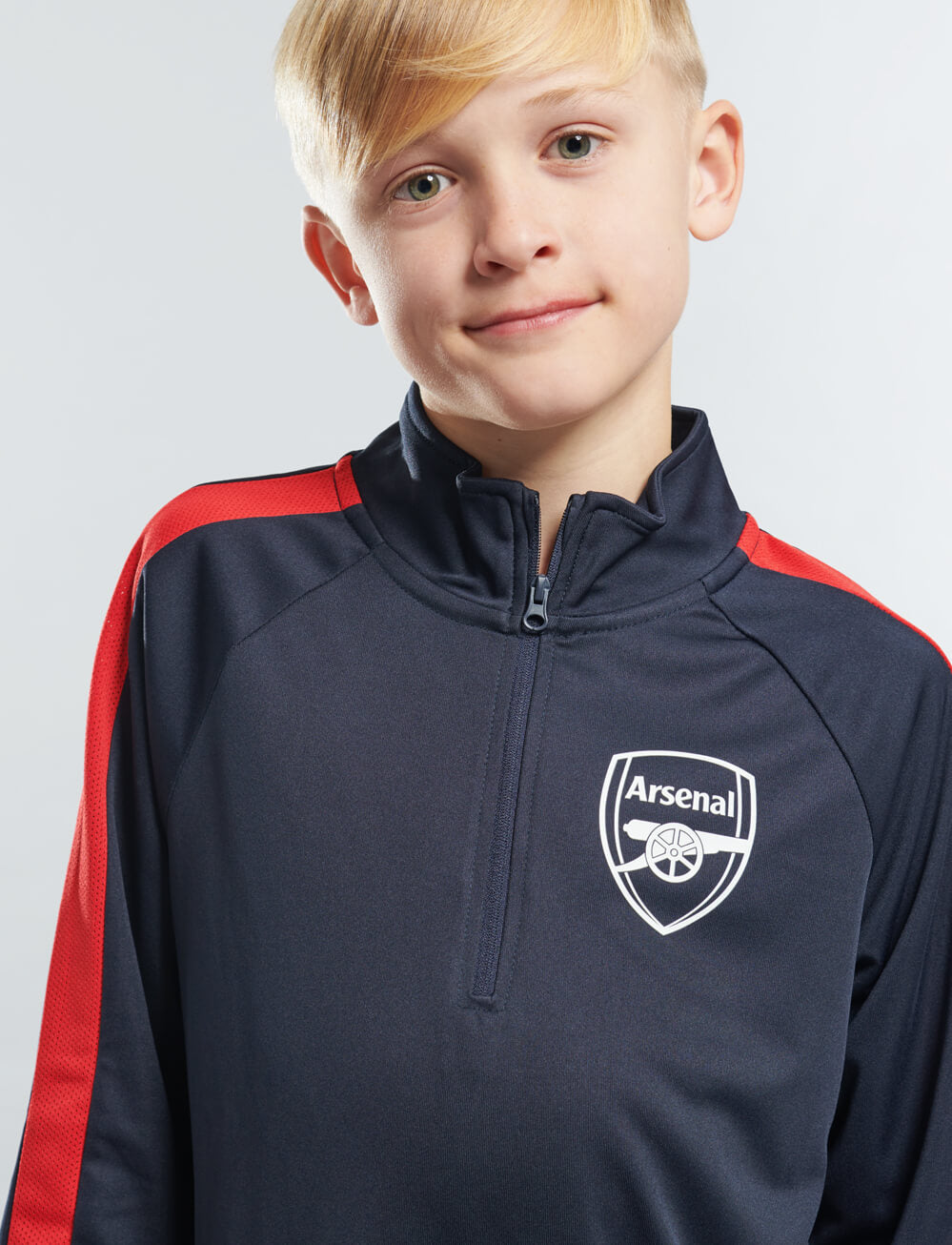 Official Arsenal Kids 1/4 Zip Track Top - Navy - The World Football Store